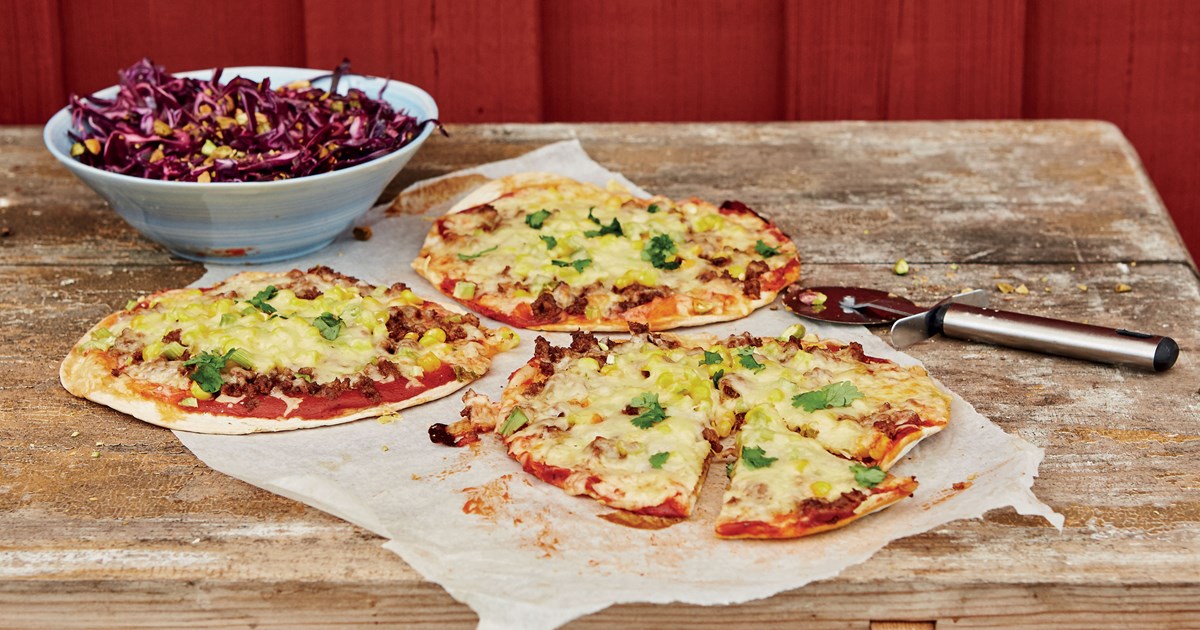 Tortillapizza Med Smak Av Berbere Och R Dk Lssallad Linn As Skafferi