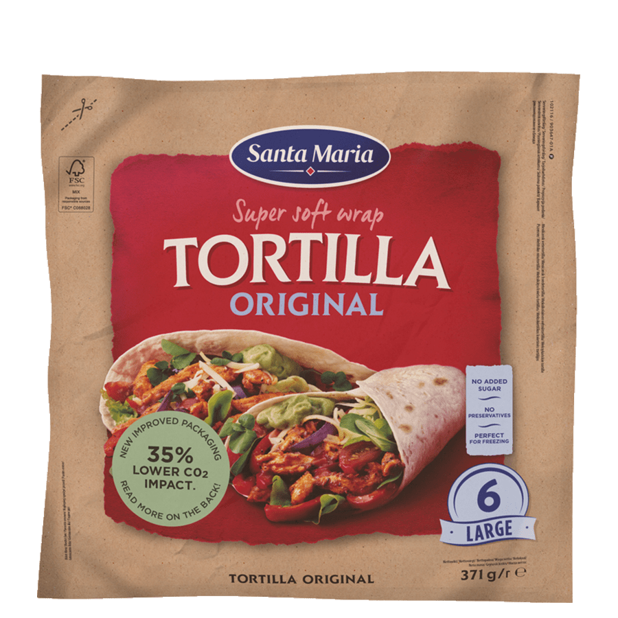 voorkant verpakking tortilla large 6 pack