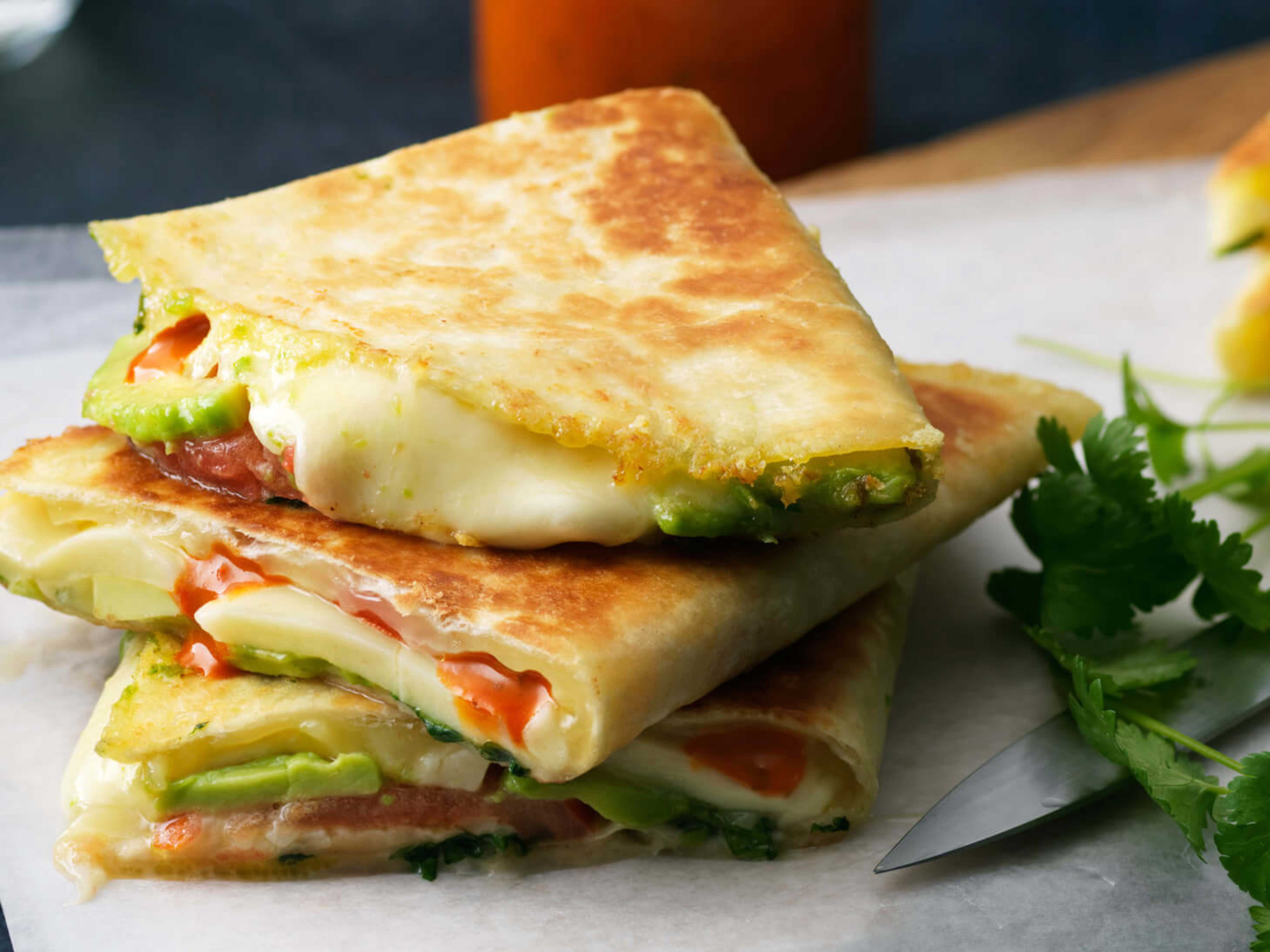 Avocado & Mozzarella Quesadillas