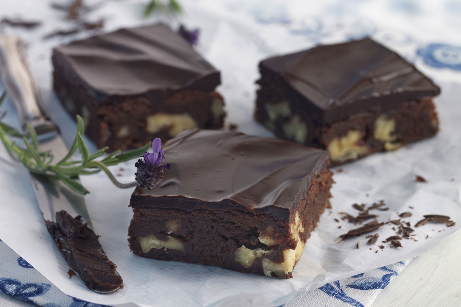 Brownies med chokladglasyr och smak av chili