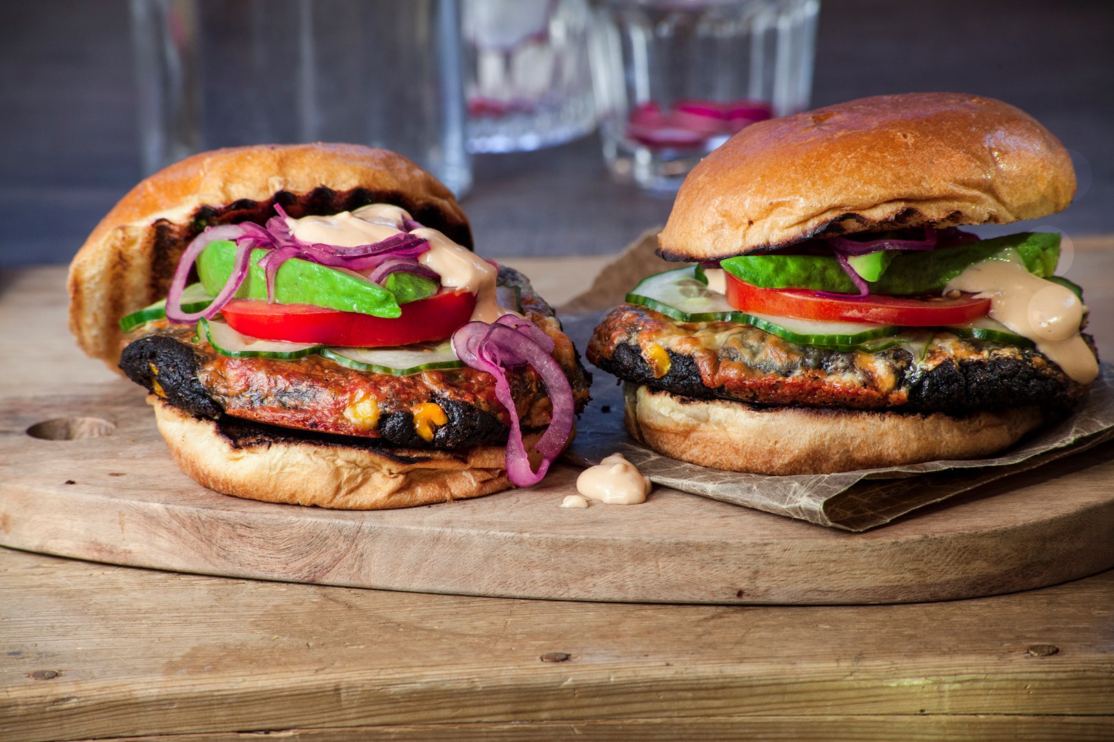 Smoked Black Bean Burger (-ovo lacto vegetarian)