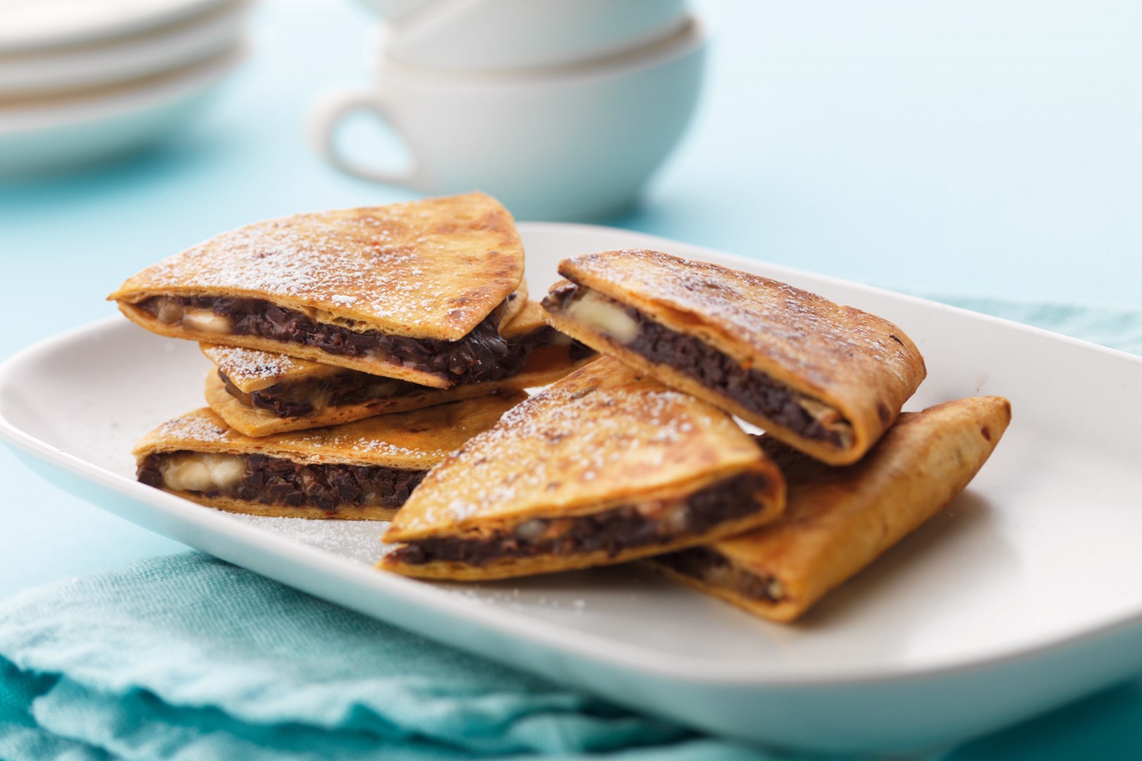 Quesadillas al cioccolato e banana