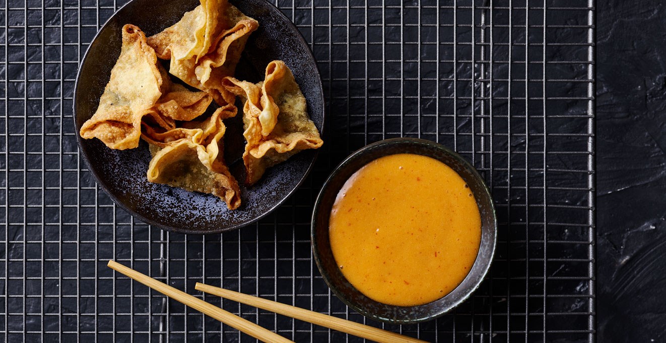 Crispy wontons Korean BBQ mayo