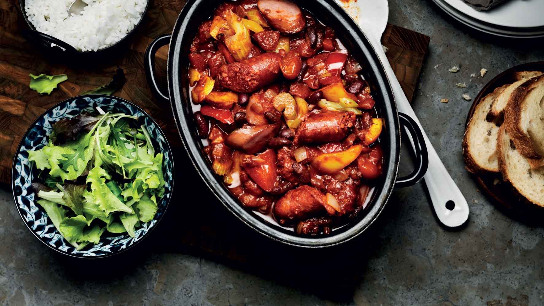 Spicy Sausage and Chorizo Casserole