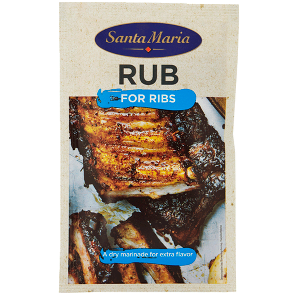 Påse med BBQ Rub för ribs.