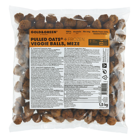 gold&green pulled oats veggieboller meze